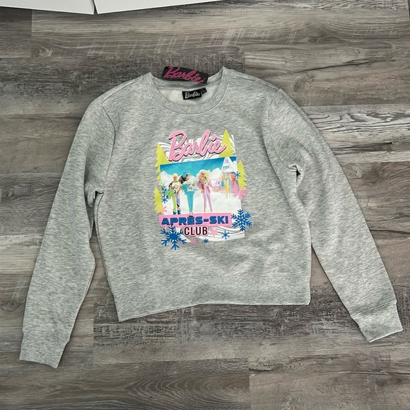 Barbie Tops - Barbie Ski Club Grey Sweatshirt size L NWT